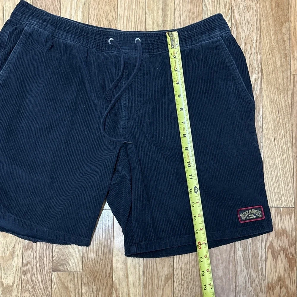 Billabong x King Stingray Black Wide Corduroy Cotton Drawstring Shorts - Large